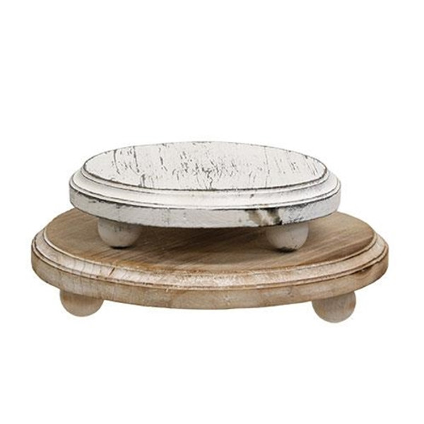 2/Set Distressed Whitewashed Wooden Risers GWAF346632S By CWI Gifts