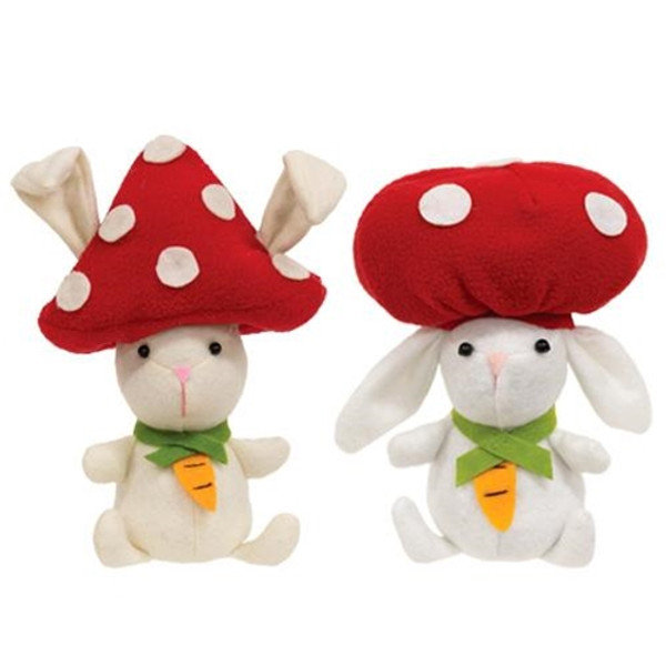 *Mushroom Bunny 2 Asstd. (Pack Of 2) GZOE5016 By CWI Gifts