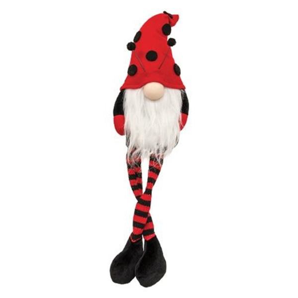 Ladybug Dangle Leg Gnome GZOE5019 By CWI Gifts