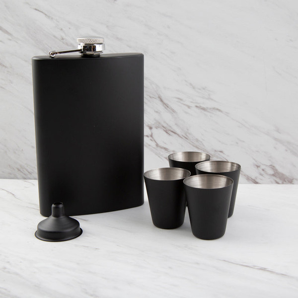 6-Pieces Black Flask Set EHGBK21CB1DS By Lenox