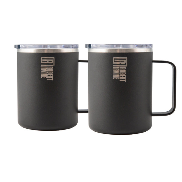Robert Irvine 16Oz Black Coffee Mug Each - Set Of 2 ERI028NZBLKR2 By Lenox