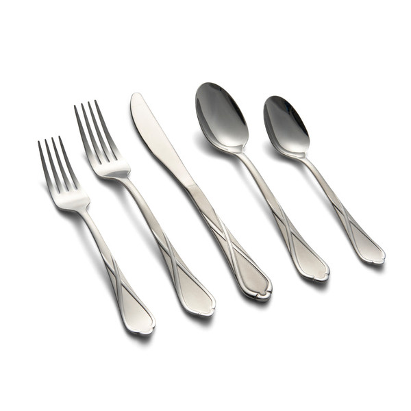 Heather Sand 18/0 Stainless Steel 20-Piece Flatware Each 420720CSLG12R By Lenox