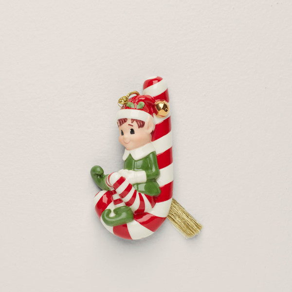 Christmas Elf On Candy Cane Ornament 894900 By Lenox