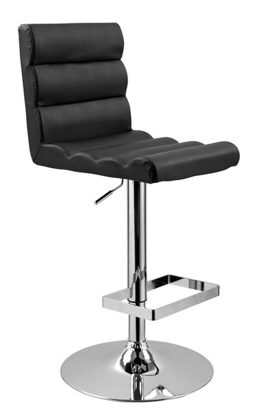 VGCBT1066N-BLK T1066 Eco-Leather Black Contemporary Bar Stool By VIG Furniture