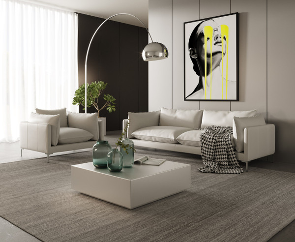 VGKKKF2627-L2927-SET Divani Casa Harvest - Modern White Full Leather Sofa Set By VIG Furniture