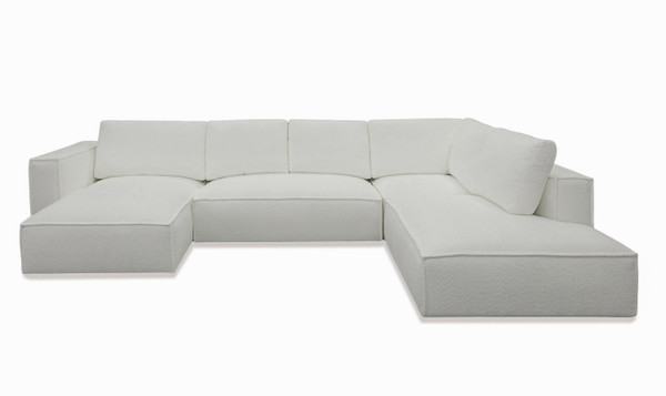VGSX-F22053-LAF-WHT Divani Casa Lulu - Modern White Fabric Modular Sectional Sofa With Left Facing Chaise By VIG Furniture