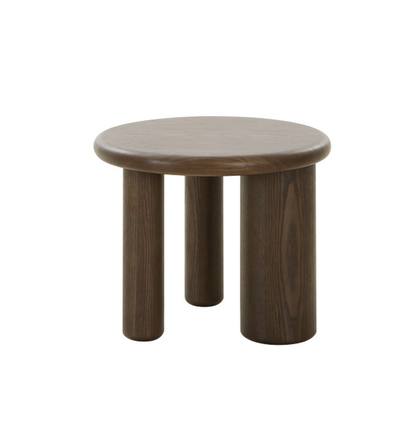VGOD-LZ-326E-BRN Modrest Strauss - Contemporary Brown Ash Round Tall End Table By VIG Furniture
