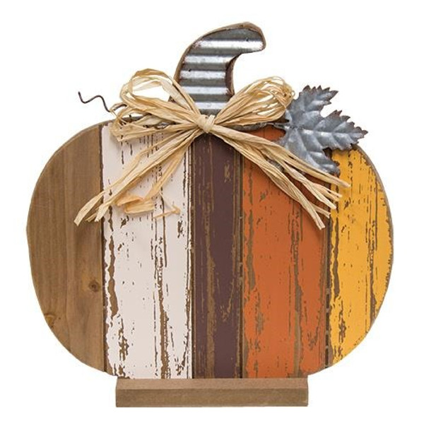 Harvest Slat Pumpkin 11" G90183 By CWI Gifts