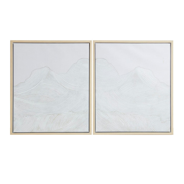 Desert Serenity Hand Embellished Abstract 2-Piece Framed Canvas Wall Art Set II95C-0150 By Olliix