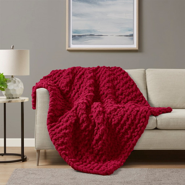 Chenille Chunky Knit Throw MP50-8237 By Olliix