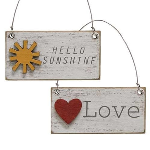 Hello Sunshine Charm Ornament Assorted. Set Of 2 G90352 By CWI Gifts