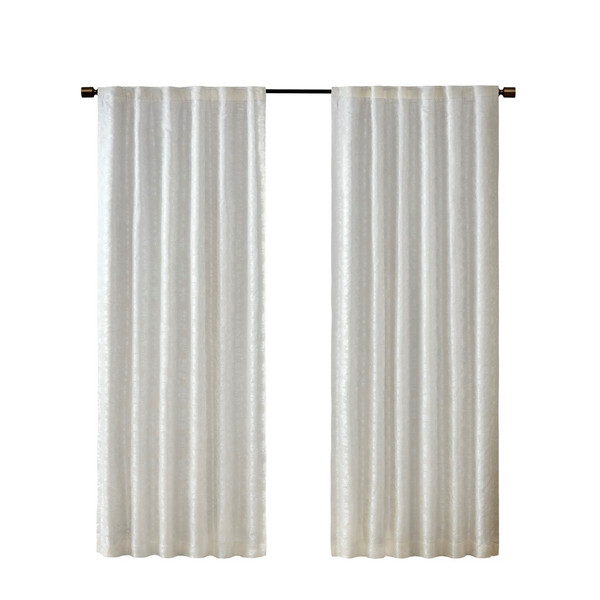 Cassius Jacquard Lined Total Blackout Rod Pocket/Back Tab Curtain Panel SS40-0233 By Olliix
