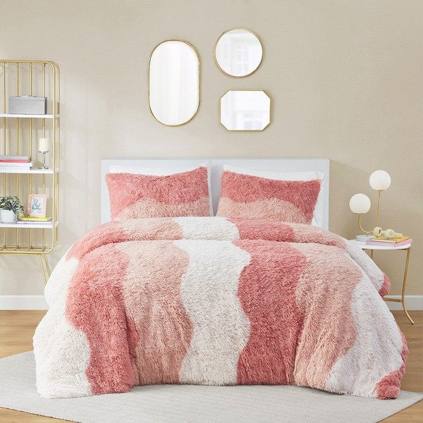 Cassie Ombre Shaggy Faux Fur Comforter Set - Full/Queen ID10-2231 By Olliix