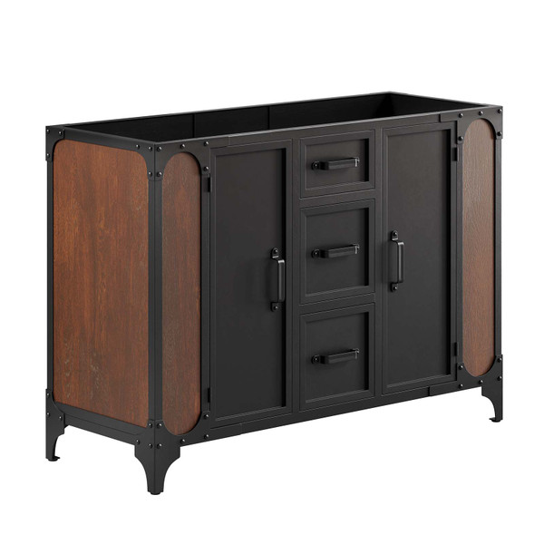 Modway Steamforge 48" Bathroom Vanity Cabinet (Sink Basin Not Included) - Black Walnut EEI-6130-BLK-WAL