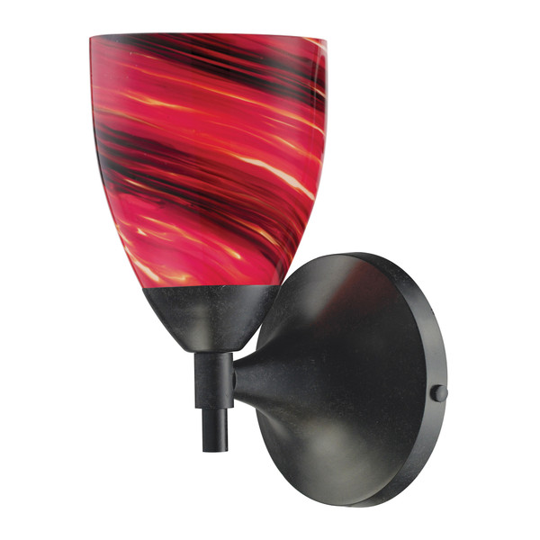 Elk Celina 1-Light Wall Lamp In Dark Rust With Autumn Glass 10150/1DR-A