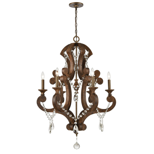 Elk San Sebastian 28'' Wide 6-Light Chandelier - Brown 12256/6