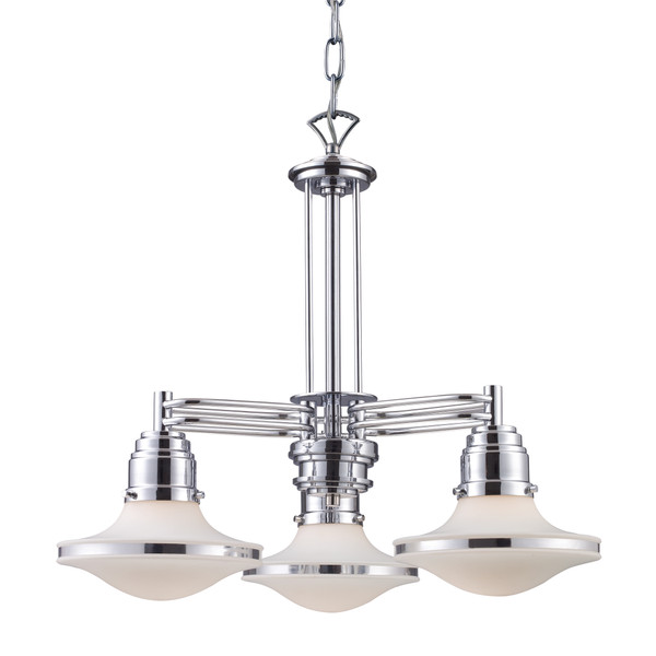 Elk Retrospective 3-Light Chandelier In Polished Chrome 17055/3