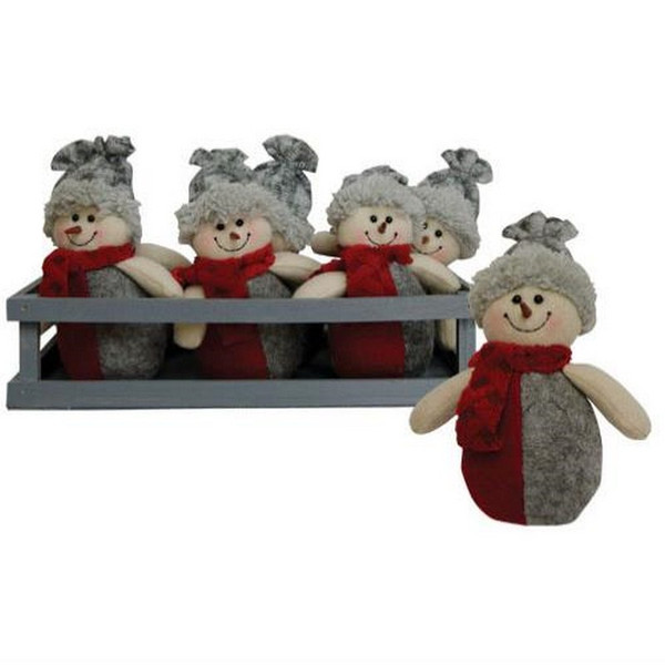 Red & Gray Plush Snowman GAD357 By CWI Gifts