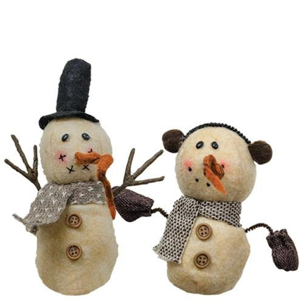 Snowman Plush Ornament Asst. (Pack Of 2) GAD518 By CWI Gifts