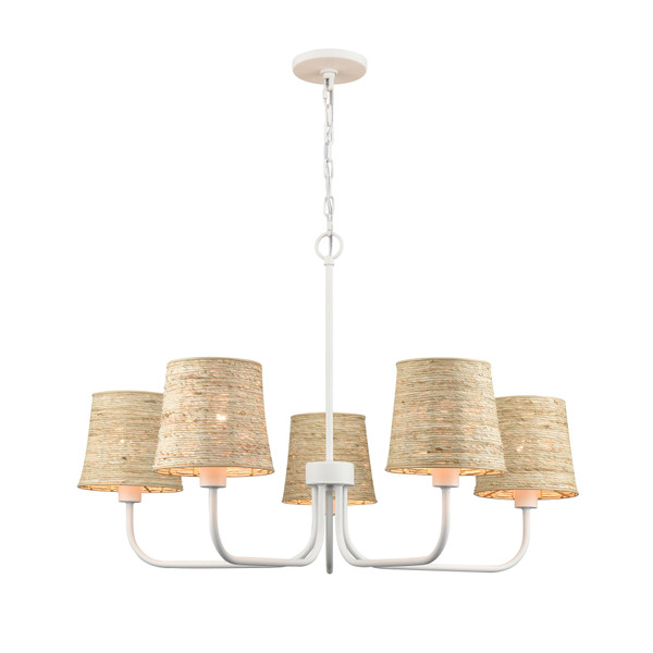 Elk Abaca 34'' Wide 5-Light Chandelier - Textured White 32457/5