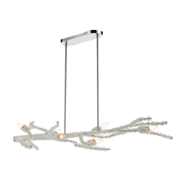 Elk Winter'S Spray 53'' Wide 7-Light Linear Chandelier - Polished Chrome 46781/7