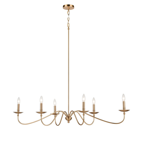 Elk Wellsley 47'' Wide 6-Light Chandelier - Burnished Brass 46798/6