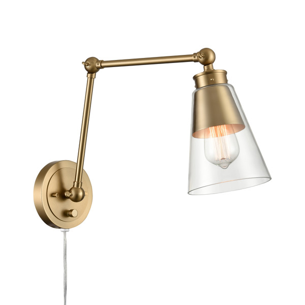 Elk Albany 16'' High 1-Light Hinged Swingarm Sconce - Brushed Gold 52354/1