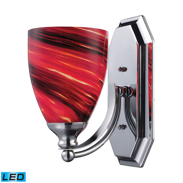 Elk 1 Light Vanity In Polished Chrome And Autumn Glass - Led Offering Up To 800 Lumens (60 Watt Equivale 570-1C-A-LED