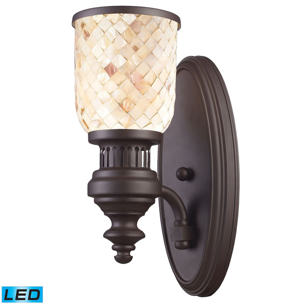 Elk Chadwick 1-Light Sconce In Oiled Bronze And Cappa Shell - Led Offering Up To 800 Lumens (60 Watt Equ 66430-1-LED