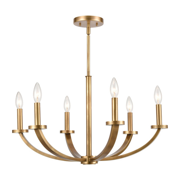 Elk Erindale 26'' Wide 6-Light Chandelier - Natural Brass 89046/6