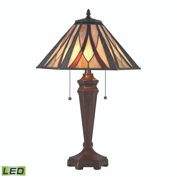 Elk Foursquare 24'' High 2-Light Table Lamp - Tiffany Bronze - Includes Led Bulbs D4085-LED