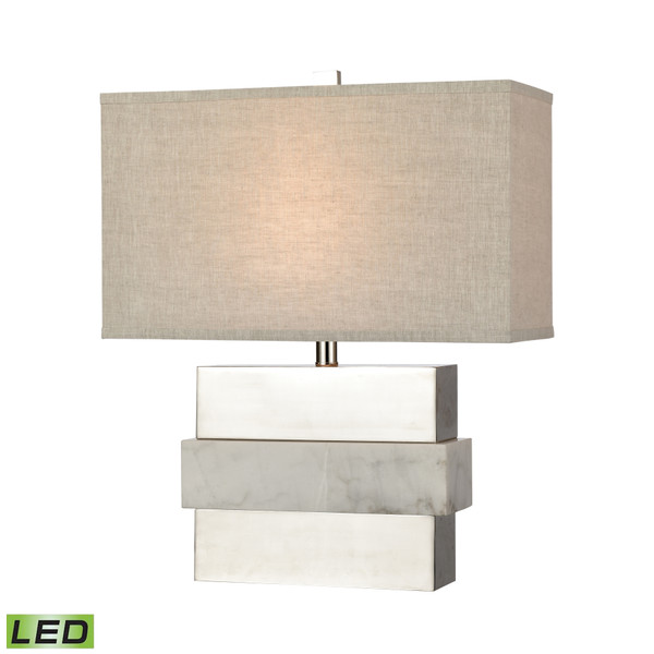 Elk Keystone 23'' High 1-Light Table Lamp - Silver - Includes Led Bulb D4289-LED