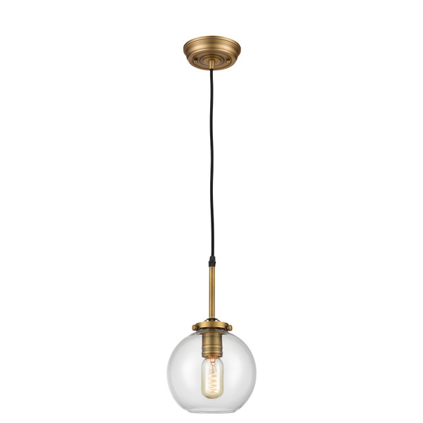 Elk Mountain Creek 7'' Wide 1-Light Mini Pendant - Aged Brass D4345