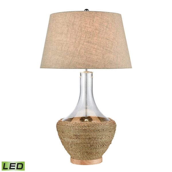 Elk Twined 31'' High 1-Light Table Lamp - Clear And Natural Finish With Sand Colored Linen Shade - Includes Led Bulb D4561-LED