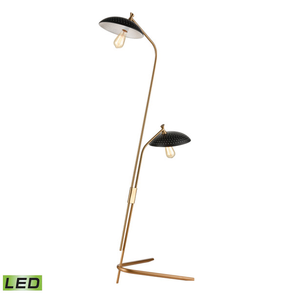 Elk Scarab 66'' High 2-Light Floor Lamp - Satin Brass - Includes Led Bulbs D4653-LED
