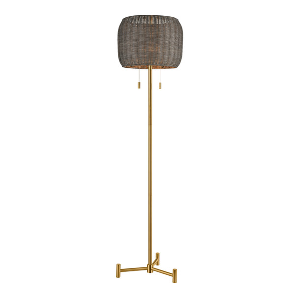 Elk Bittar 61.5'' High 2-Light Floor Lamp - Aged Brass D4693