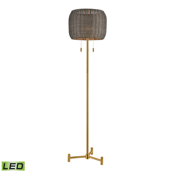 Elk Bittar 61.5'' High 2-Light Floor Lamp - Aged Brass - Includes Led Bulbs D4693-LED