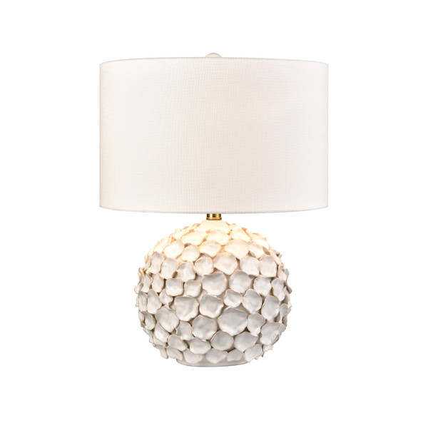 Elk Gloria 23'' High 1-Light Table Lamp - White Glaze - Includes Led Bulb H0019-11083-LED