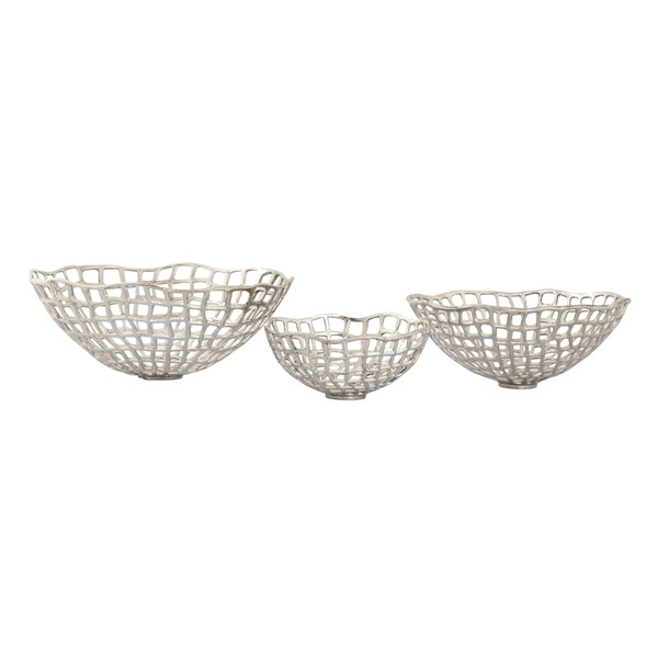 Elk Shore Weave Basket - Set Of 3 Nickel H0807-9794/S3