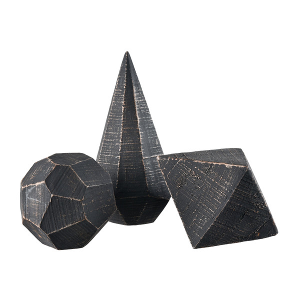 Elk Copas Decorative Object - Set Of 3 Black S0037-9174/S3