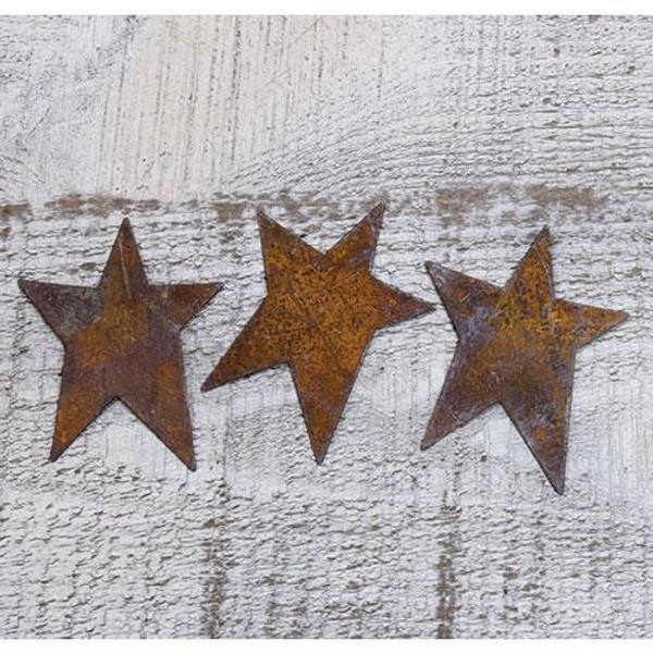3/Pk Rusty Tin Primitive Stars 2" GK4531DA By CWI Gifts