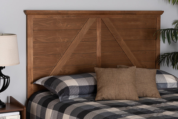 Yorick Classic And Traditional Ash Walnut Finished Wood Queen Size Headboard By Baxton Studio MG9789-Ash Walnut-HB-Queen