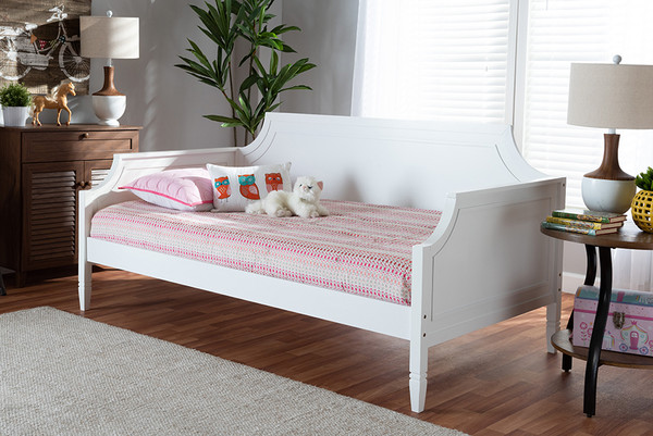 Mariana Classic And Traditional White Finished Wood Full Size Daybed By Baxton Studio Mariana-White-Daybed-Full