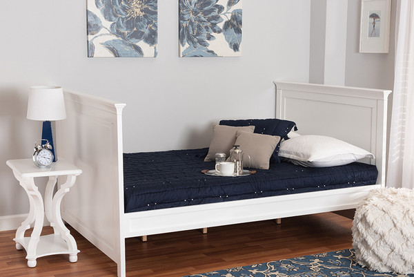 Ceri Classic And Traditional White Finished Wood Full Size Daybed By Baxton Studio Ceri-White-Daybed-Full