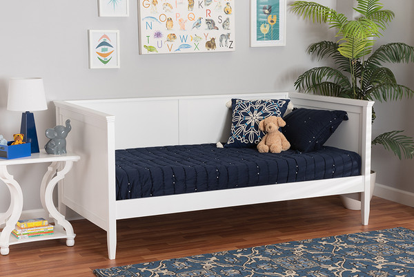 Viva Classic And Traditional White Finished Wood Twin Size Daybed By Baxton Studio Viva-White-Daybed-Twin