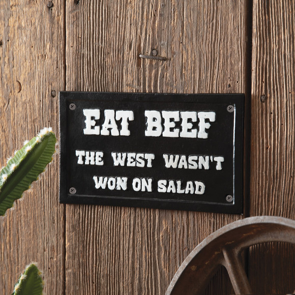 Eat Beef Cast Iron Wall Sign 370995 By CTW Home
