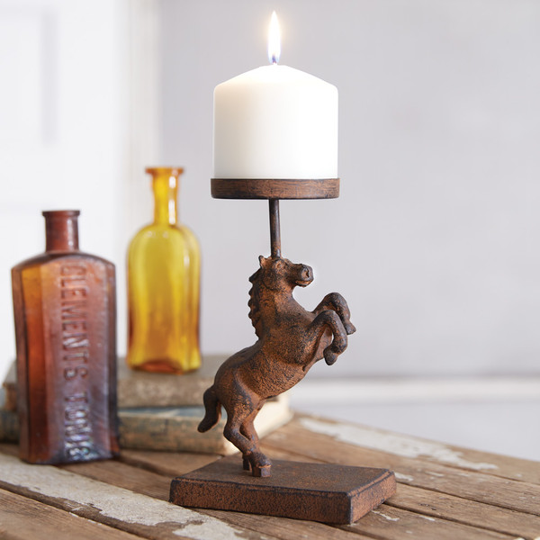 Rearing Horse Pillar Candle Holder 371010 By CTW Home
