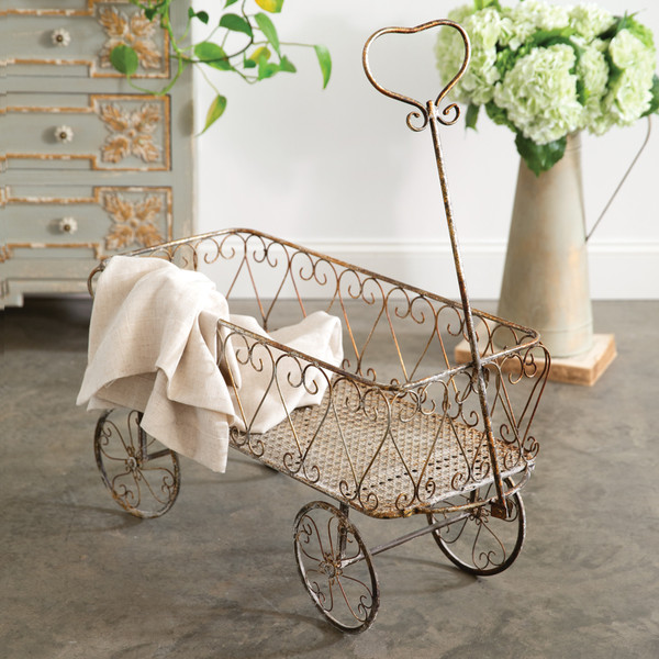 Vintage French Metal Wagon 440366 By CTW Home