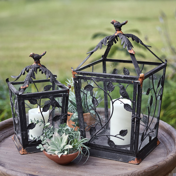 Set Of Two Rustic Woodland Lanterns 440391 By CTW Home