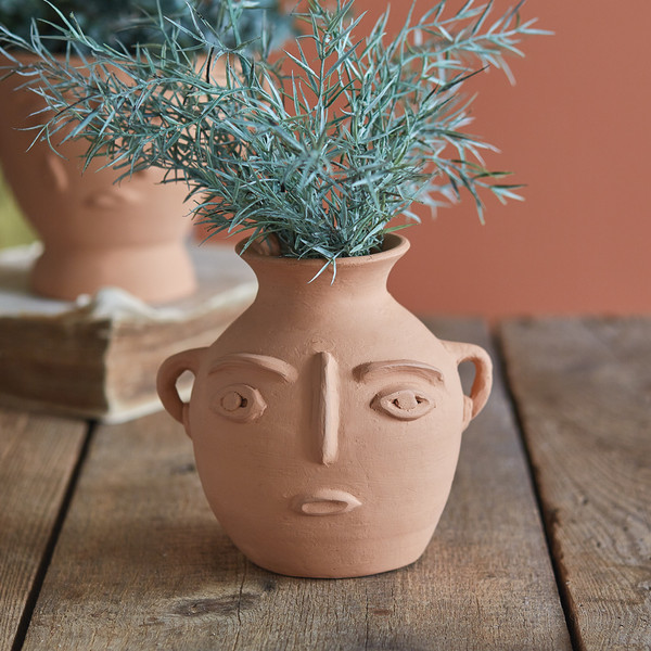 Abstract Face Terra Cotta Jug 460414 By CTW Home